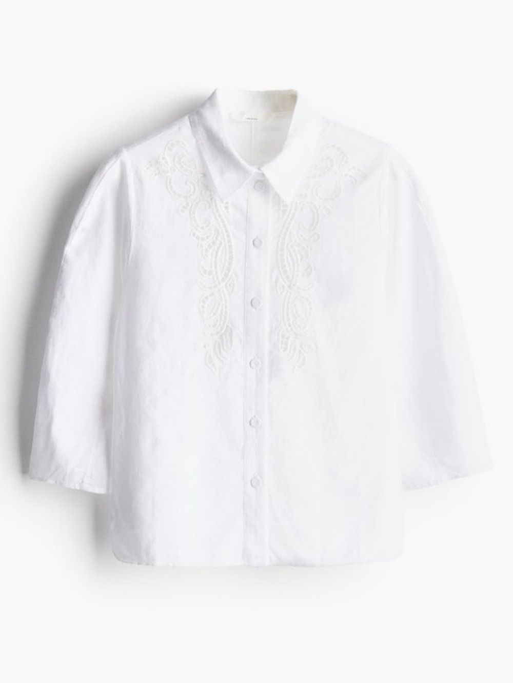 H&M Broderie Anglaise linen blend blouse